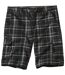 Men's Checked Cargo Shorts - Black Grey