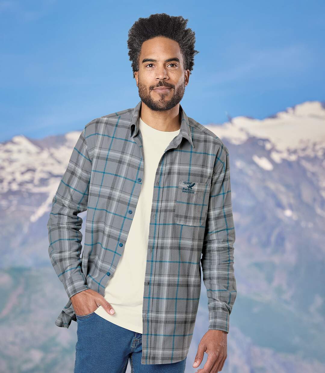 Men's Grey Checked Flannel Shirt-1