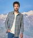 Men's Grey Checked Flannel Shirt