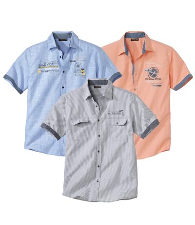 Pack of 3 Men's Short Sleeve Summer Shirts