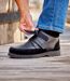 Les Boots en Croûte de Cuir Scratchées Doublées Sherpa-2