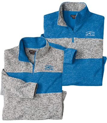 Lot de 2 Sweats Molleton Zippés Outdoor Winter