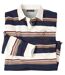 Men's Rugby-Style Polo Shirt - Ecru Navy