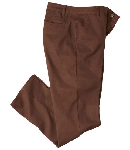 Pantalon chino extensible homme - brun