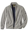 Men's Grey Fleece-Lined Knitted Jacket Atlas For Men