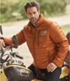 Men's Orange Two-Tone Puffer Jacket - Lightweight - Water-Repellent Atlas For Men