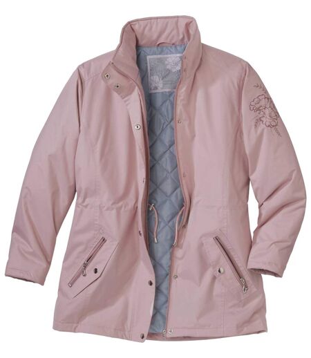 Women's Pastel Pink Microtech Parka - Quilted Lining