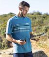 Pack of 2 Men's Summer T-Shirts - White Turquoise Atlas For Men