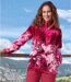 Women's Pink Printed Fleece Jacket-3