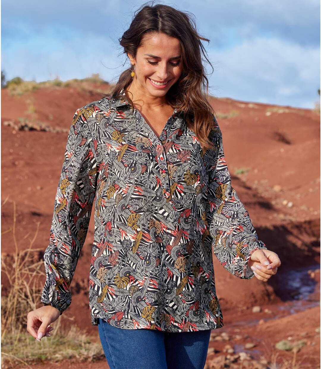 Blouse en Crêpe Automnale 