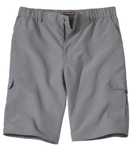 Men's Grey Microfibre Bermuda Cargo Shorts