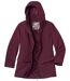 Women's Plum Parka With Padded Hood - Water-Repellent
