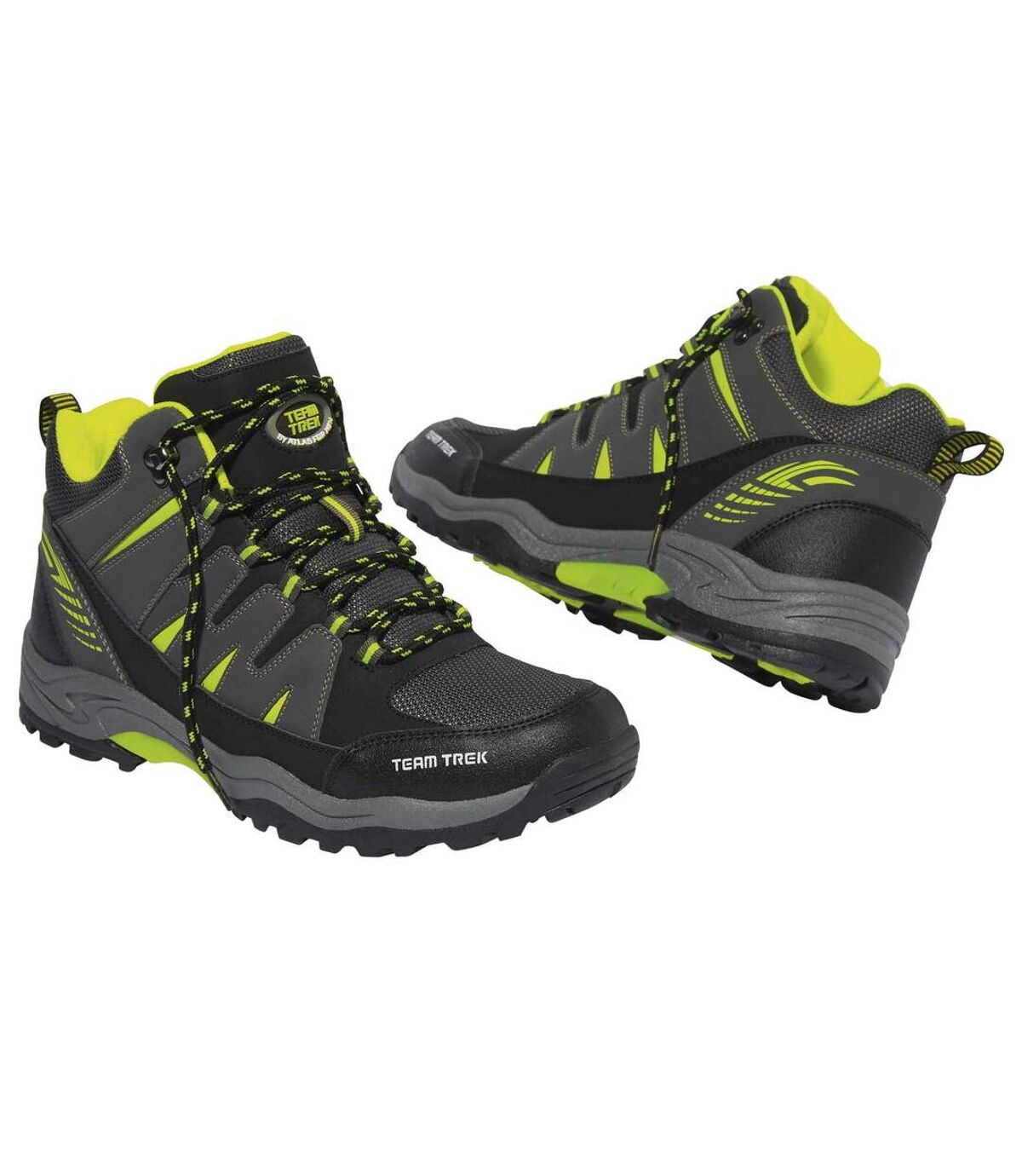 Men's Team Trek Walking Boots - Water-Repellent - Black Grey Green  Atlas For Men