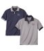 Pack of 2 Men's Polo Shirts - Navy Grey