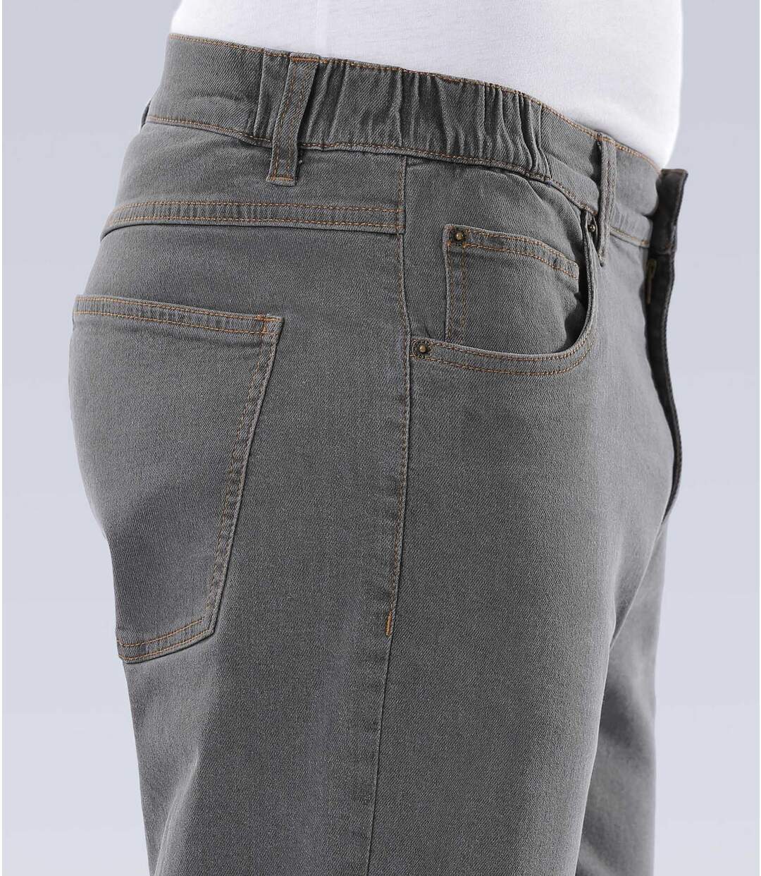 Graue Stretch-Jeans im Regularschnitt Atlas For Men