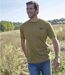 Pack of 4 Men's Casual T-Shirts - Blue Beige Yellow Khaki 