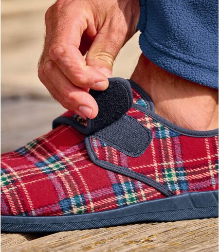 Chaussons à Carreaux Doublés Sherpa