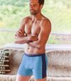 Pack of 3 Men's Sporty Boxer Shorts - Petrol Blue, Blue and Gray Atlas For Men