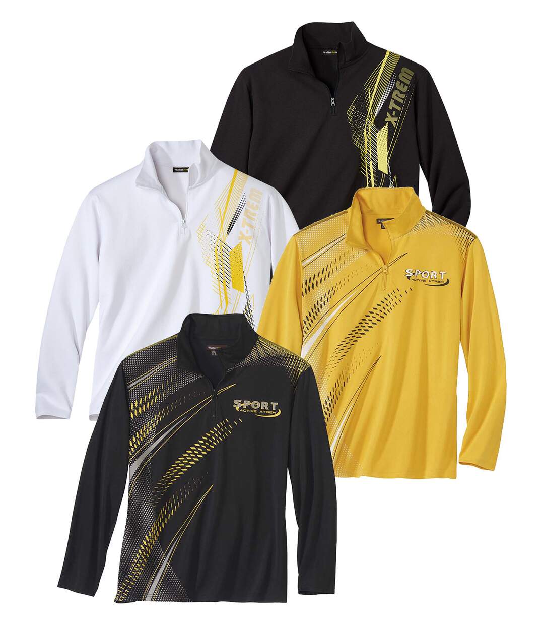  Lot de 4 Polos Sport Col Zippé