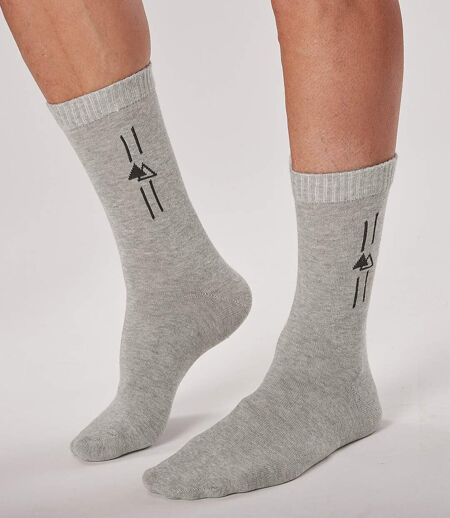 Pack of 4 Pairs of Men's Patterned Socks - Black Grey Brown