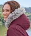 Women's Parka with Faux-Fur Hood - Water-Repellent - Plum-2