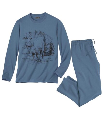 Men's Blue Printed Pyjamas 
