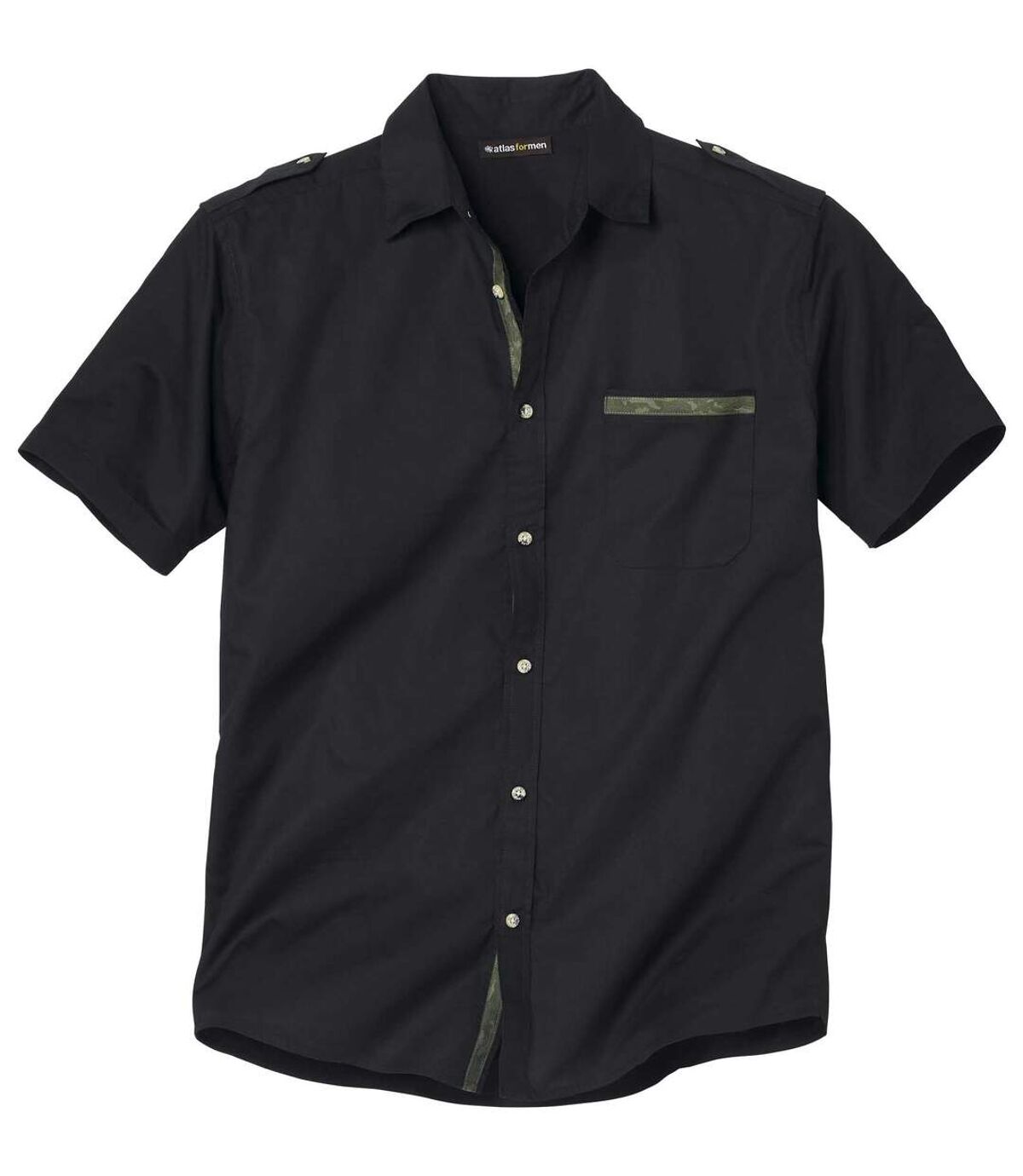 Fekete ing terepszínű részletekkel Atlas For Men