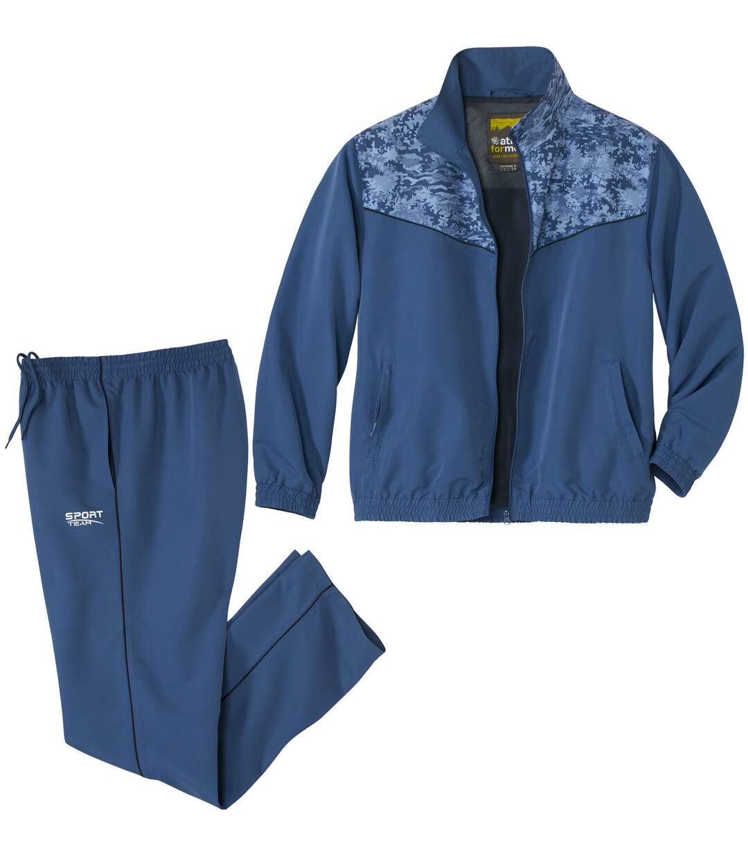 Men's Sporty Microfibre Tracksuit - Blue-1