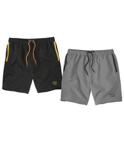 Pack of 2 Men's Microfiber Navy Beach Shorts
