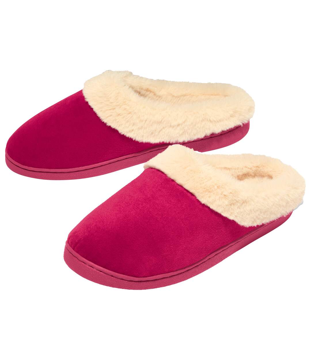Chaussons en Velours et Fausse Fourrure-1