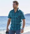 Geruit stretch overhemd Emerald Ocean Atlas For Men
