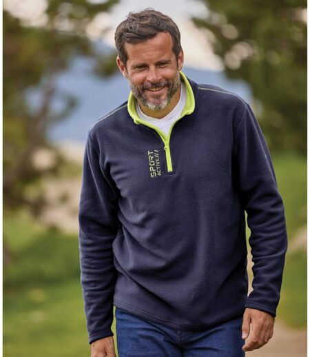 Pack of 2 Men's Sporty Microfleece Jumpers - Grey Navy