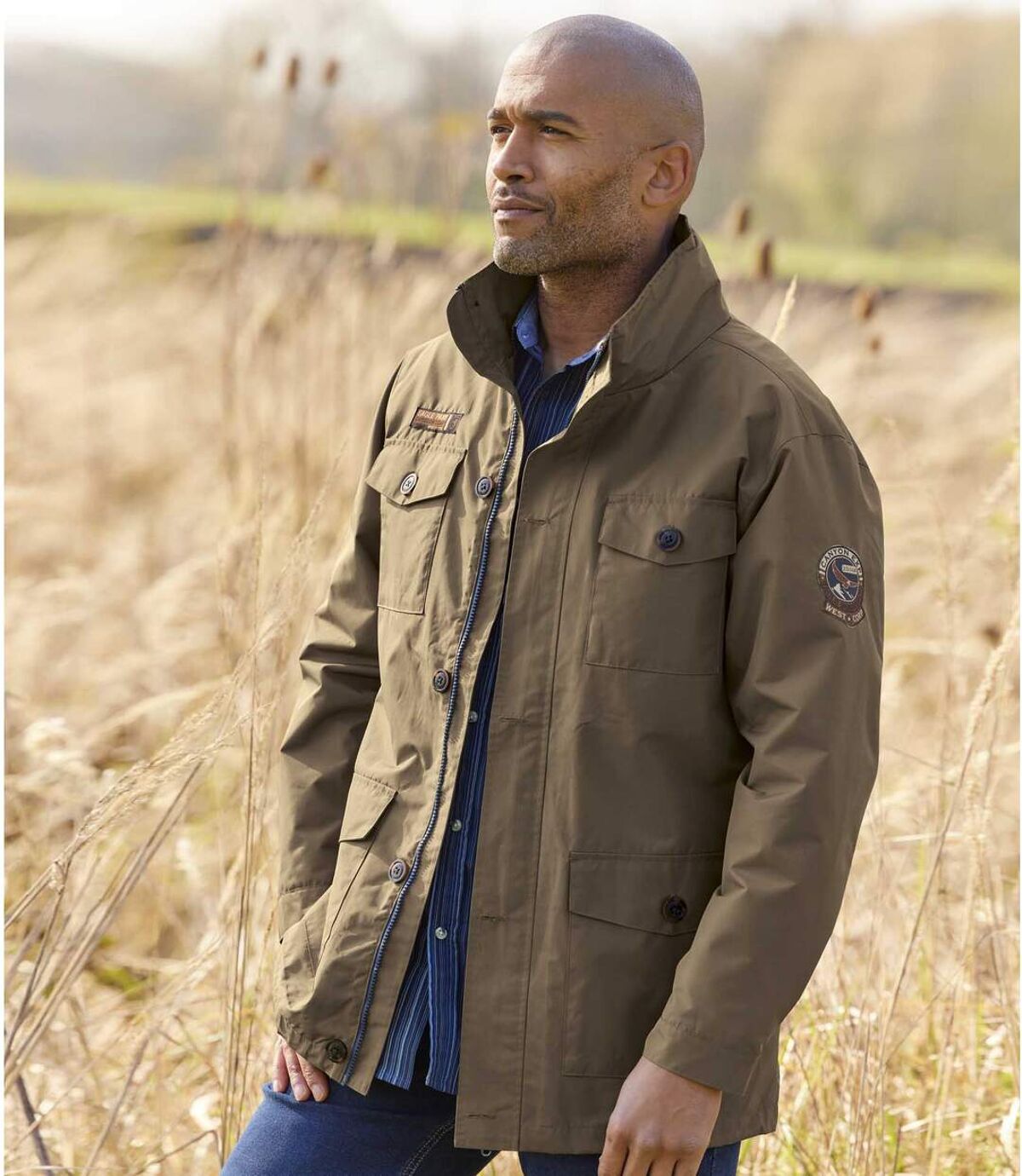 Men's Brown Multi-Pocket Parka Atlas For Men