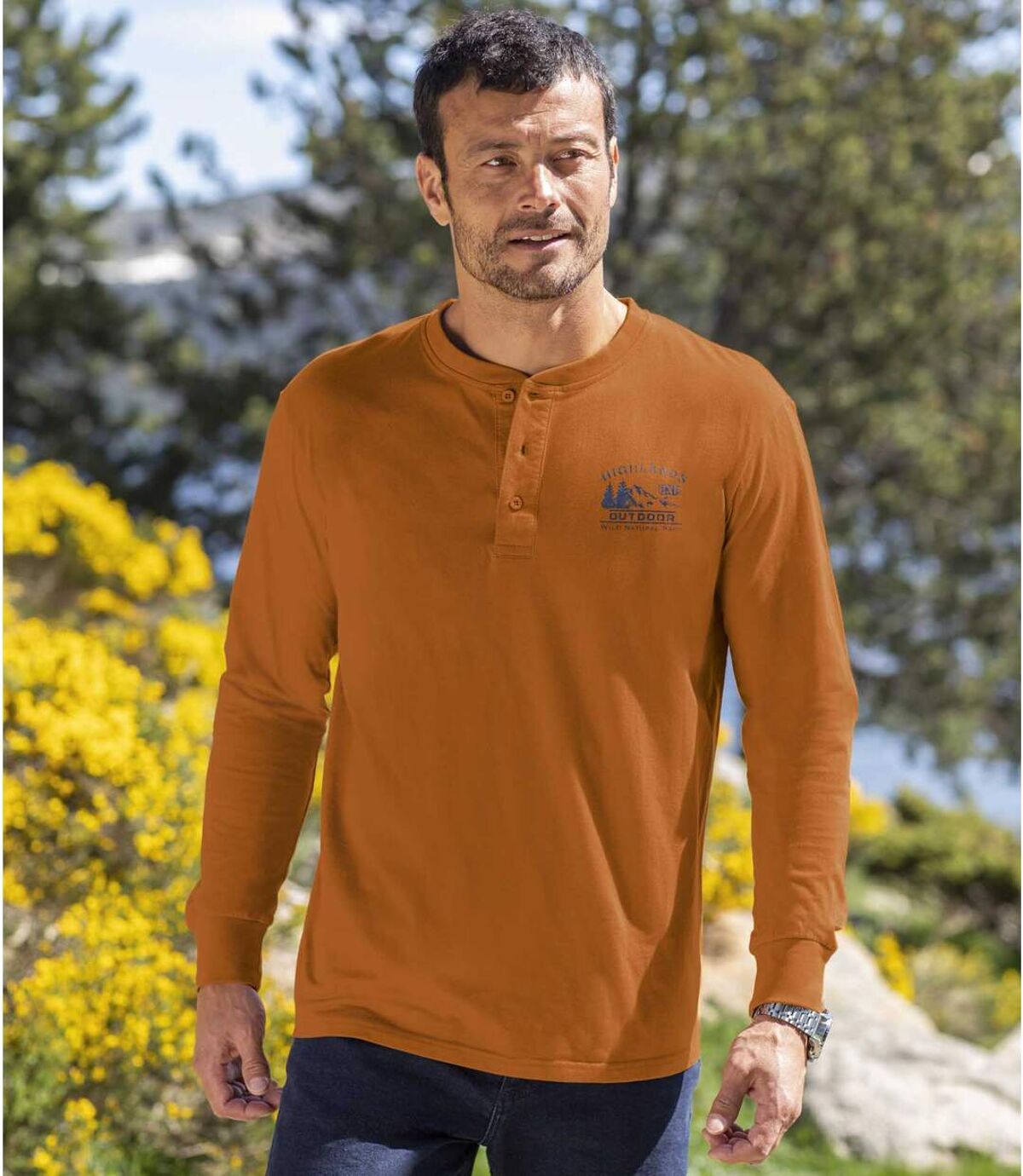 Sada 3 tričiek so zapínaním na gombíky Wild Park Atlas For Men