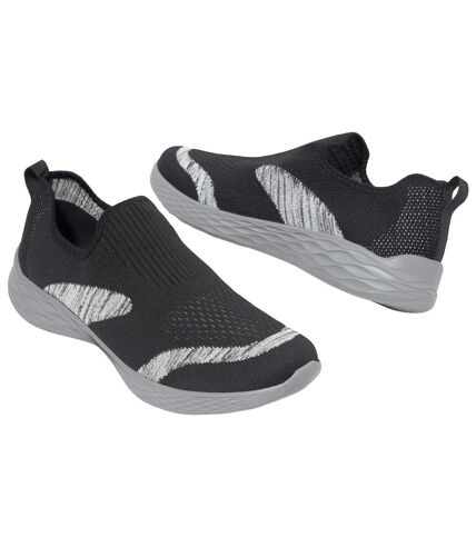 Chaussures de sport sans lacets homme - noir gris