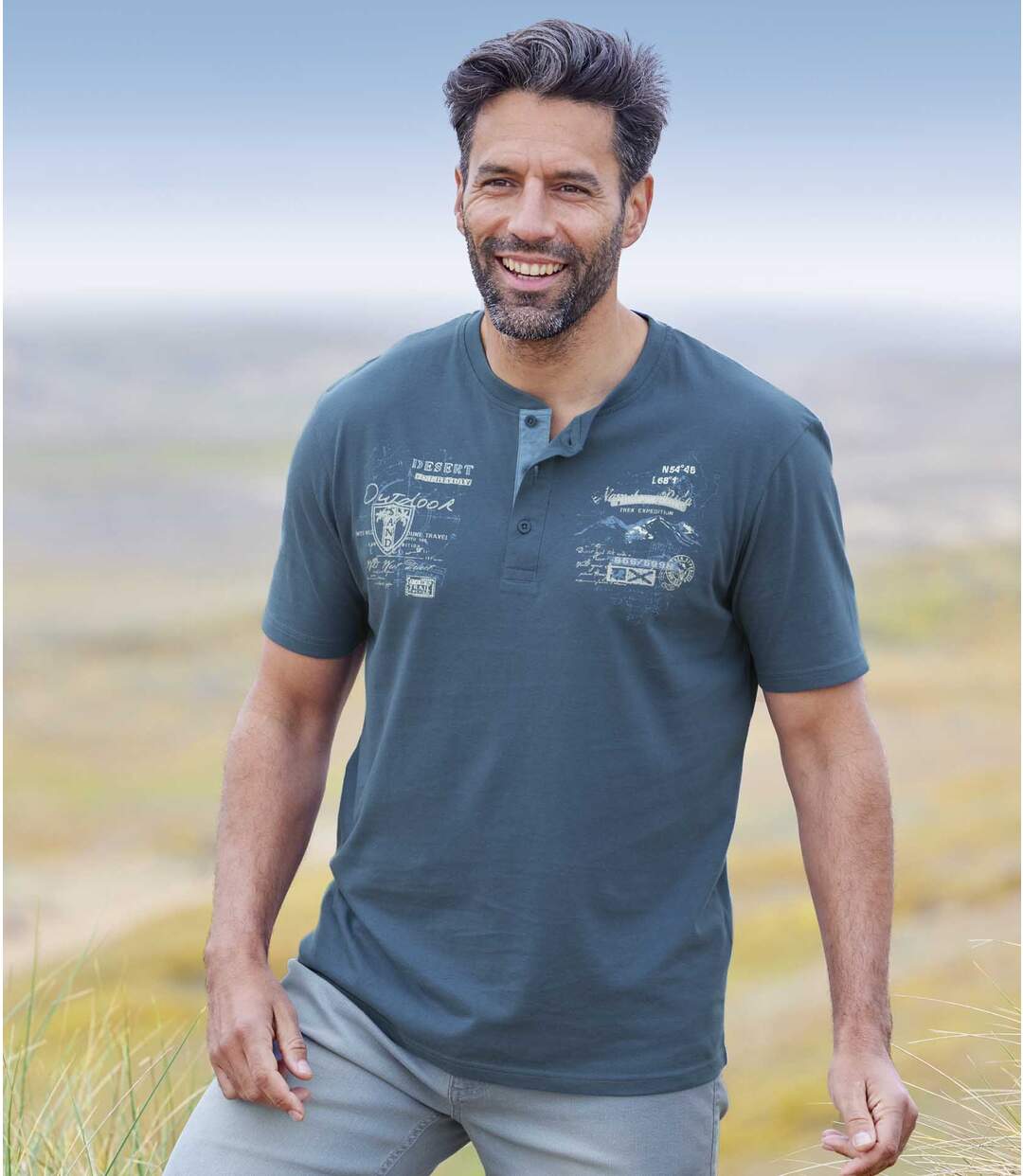 2 darabos, South Dune tunéziai nyakú póló szett Atlas For Men
