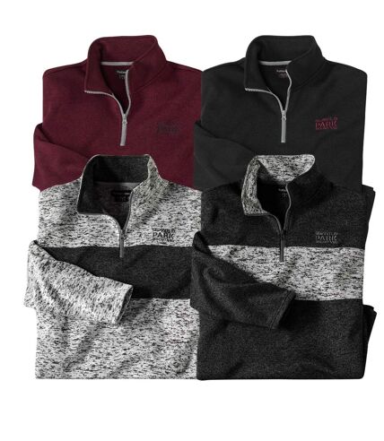 Pack of 4 Men's Brushed Fleece Jumpers