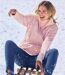 Women's Pink Knitted Jacket-2