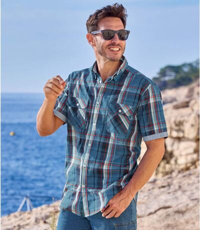 Men's Blue Checked Shirt