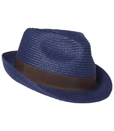 Tweekleurige hoed in Trilby-stijl