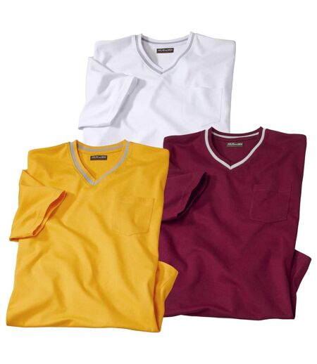3er-Pack T-Shirts Sunny mit V-Ausschnitt
