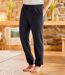 Men's Black Sporty Microfleece Trousers - Elasticated Waistband