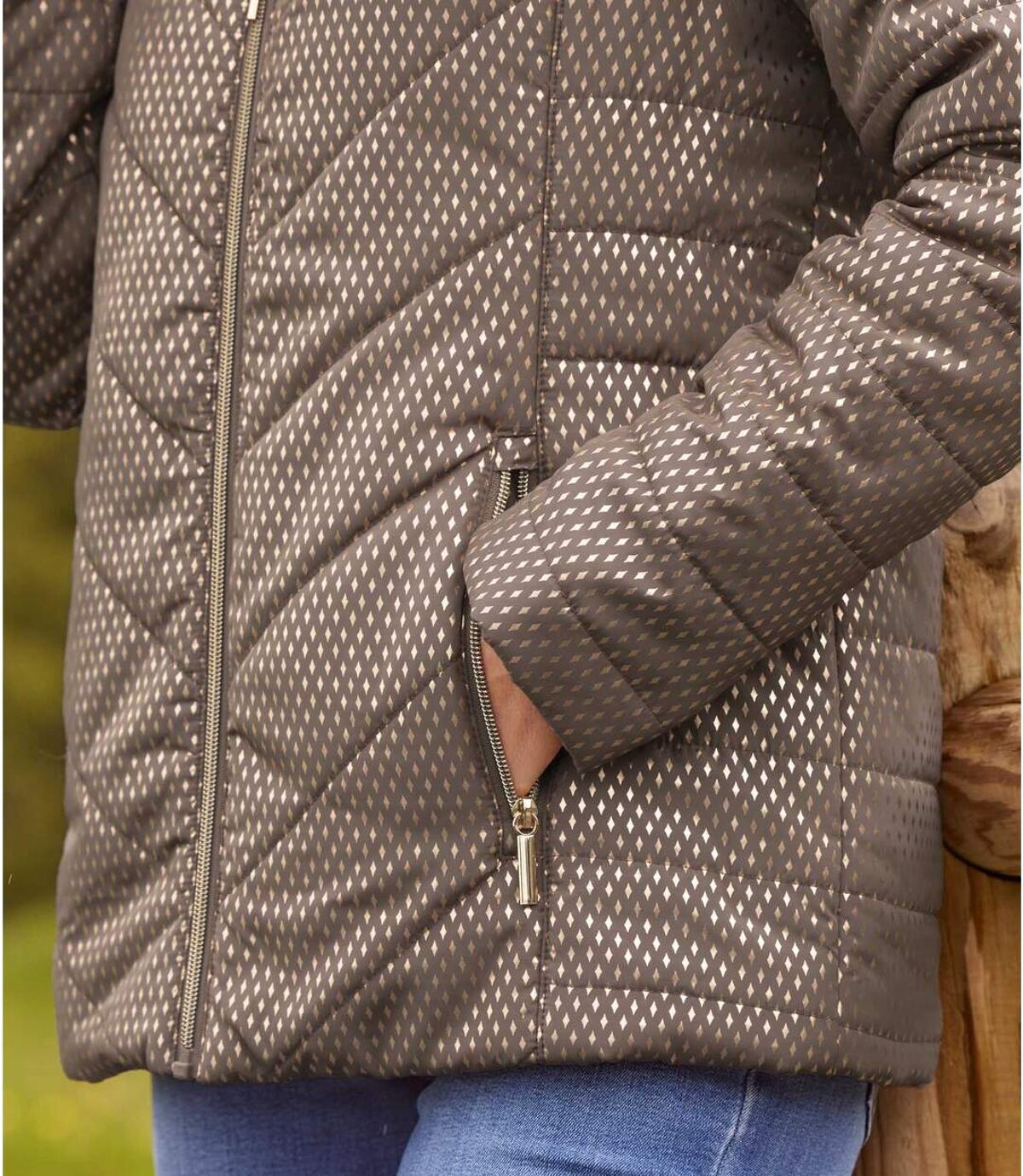 Rombuszmintás, irizáló puffer kabát Atlas For Men