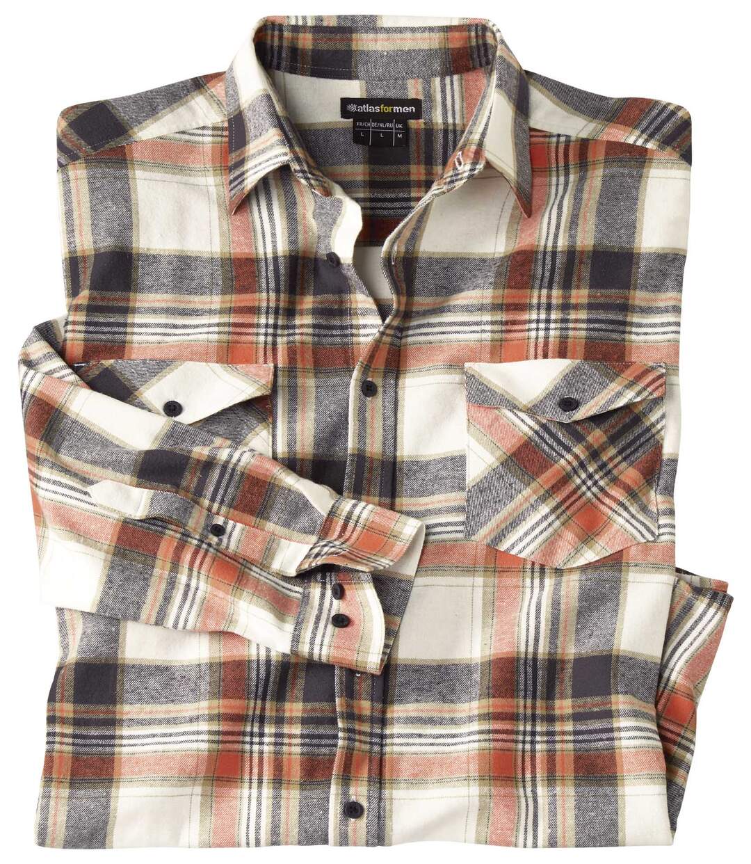 Men' Ecru Cosy Checked Flannel Shirt-4