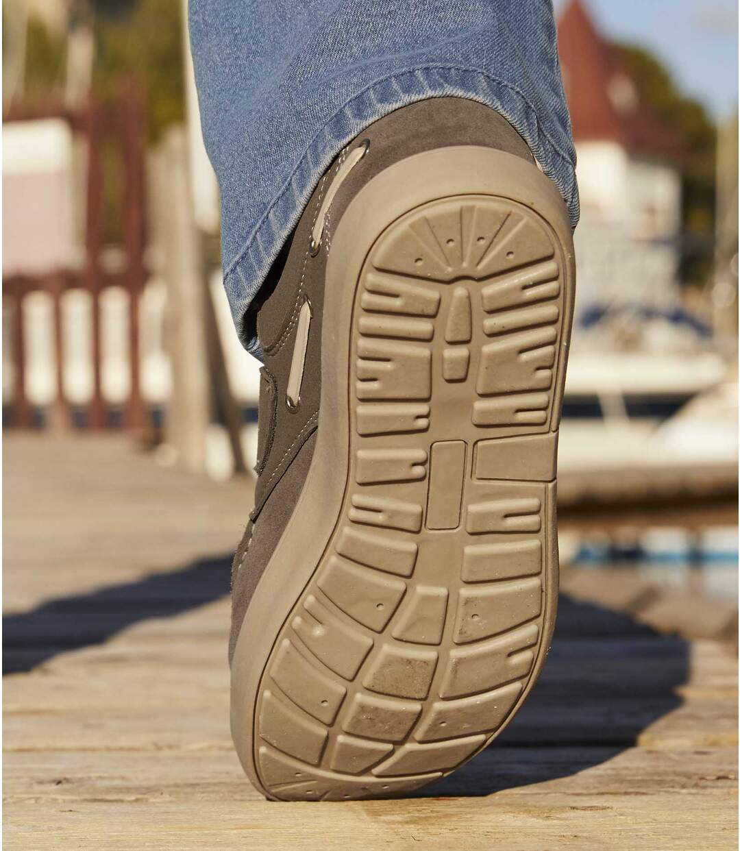 Men's Taupe Boat Shoes-2