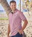 Pack of 4 Men's Nautical Polo Shirts - Turquoise White Navy Pink