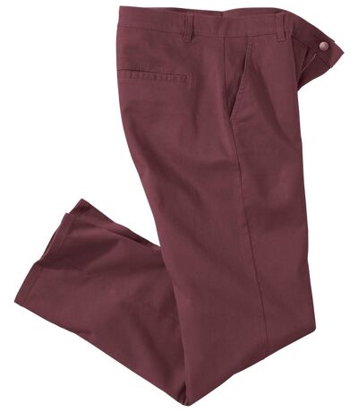 Men's Burgundy Stretch Chino Pants