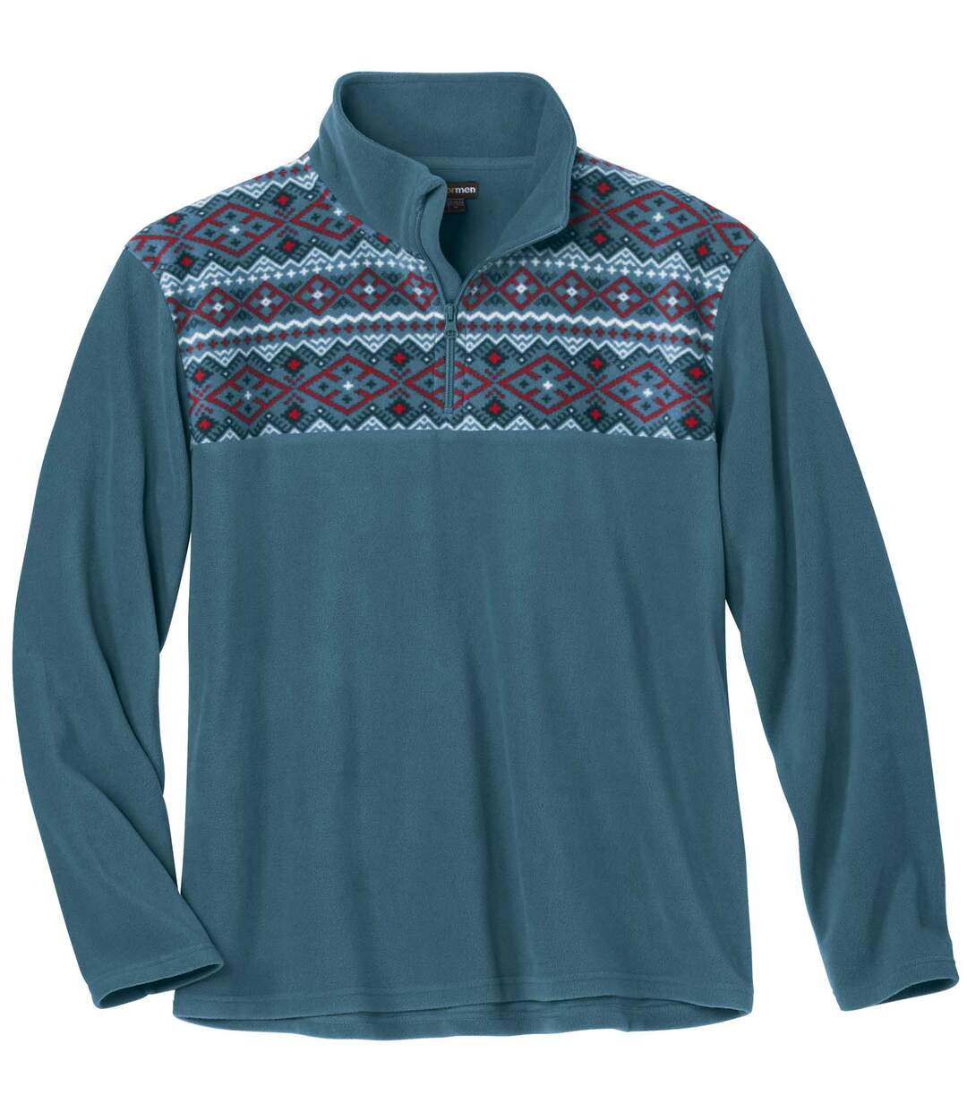 Men's Blue Patterned Microfleece Jumper