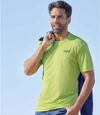 Pack of 3 Men's Sporty T-Shirts - Blue Lime Green Gray Atlas For Men