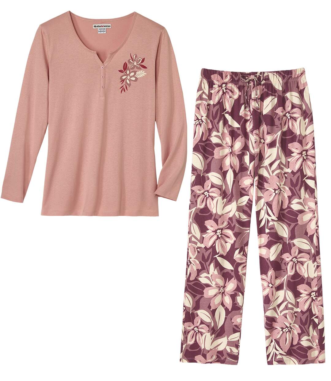 Le Pyjama d'Été Pantalon Imprimé Fleuri-3